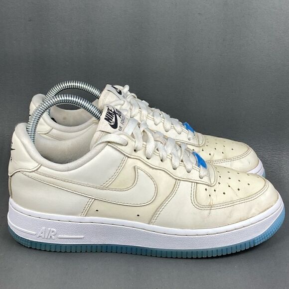 Nike Air Force 1 Low White UV Reflective Faded Trainers womens size 7 - Picture 1 of 8
